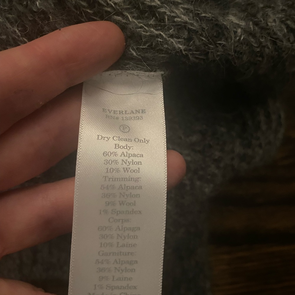 Everlane Oversized Alpaca Sweater Charcoal Small - Picture 4 of 4